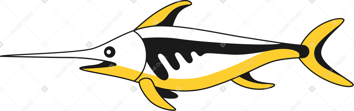 swordfish Illustration in PNG, SVG
