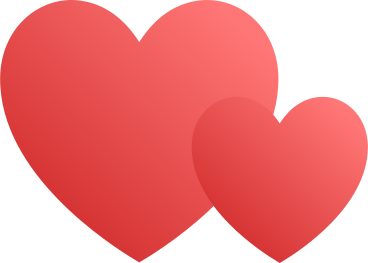 two hearts PNG, SVG