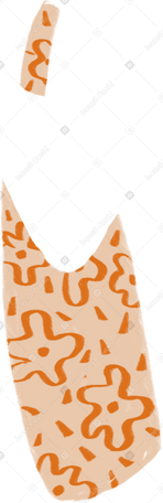 beige tote bag with flower pattern Illustration in PNG, SVG