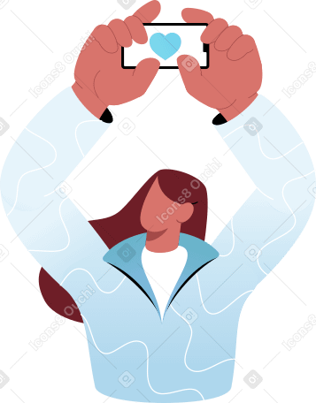 young woman with phone PNG, SVG