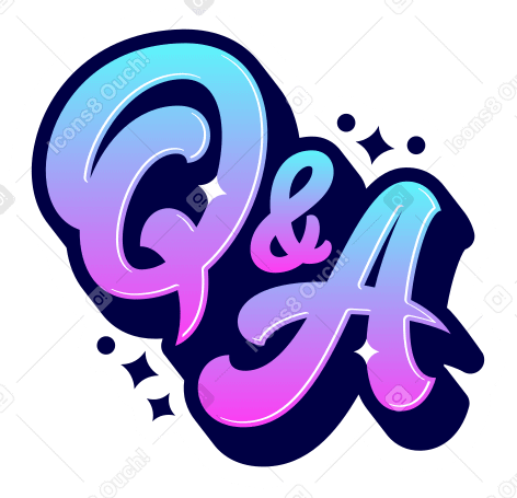 lettering sticker qa gradient calligraphic text PNG, SVG