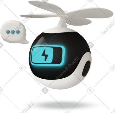 Charging flying delivery robot PNG, SVG