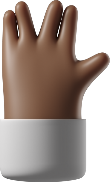 Vulcan salute dark brown skin hand PNG, SVG