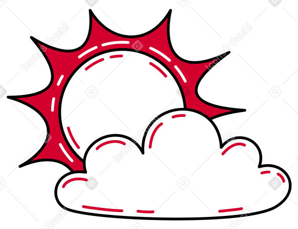 Cloudy day, sun behind cloud  PNG, SVG