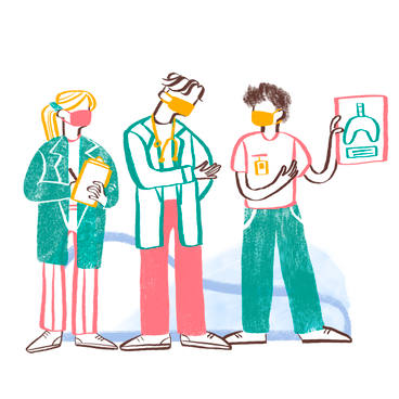 Doctors discussing an x ray image PNG, SVG