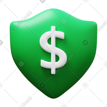 Shield with a dollar sign PNG, SVG