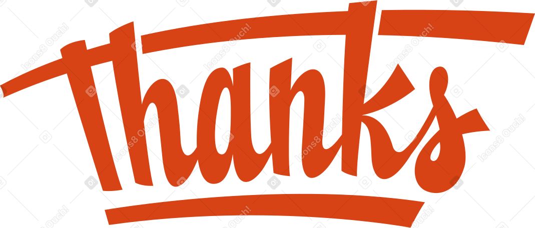lettering thanks red text PNG, SVG