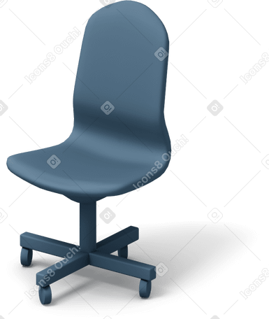 3D Black office chair Illustration in PNG, SVG