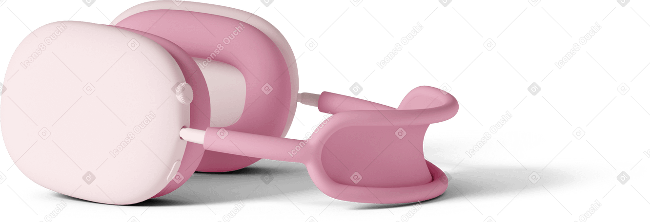 3D airpods max pink PNG, SVG