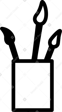 Copo com três pincéis PNG, SVG