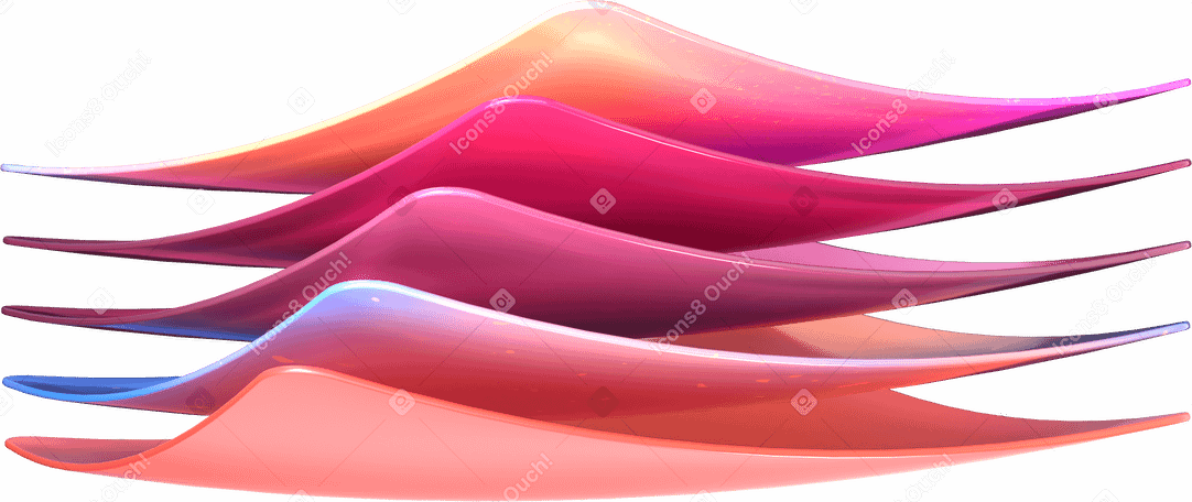 3D stacked gradient plastic cards PNG, SVG