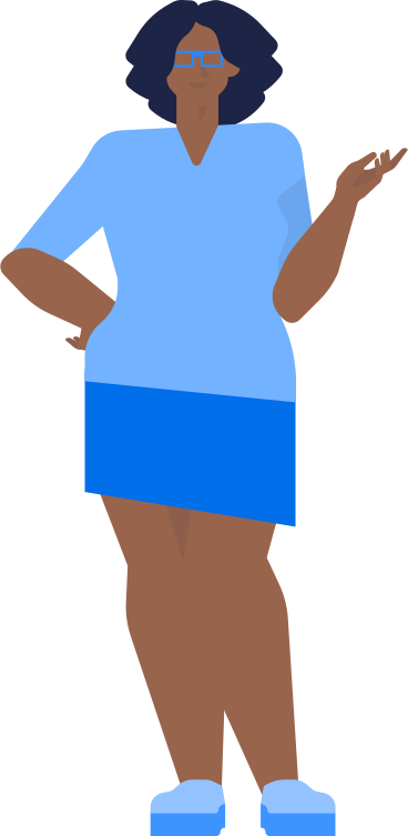 woman plus size stands and explains PNG, SVG