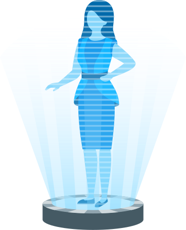 woman in hologram PNG, SVG