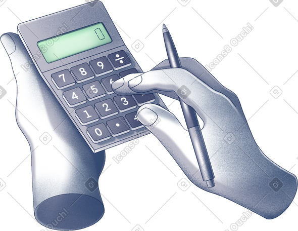 hands with calculator PNG, SVG