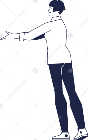 woman with her arms outstretched Illustration in PNG, SVG