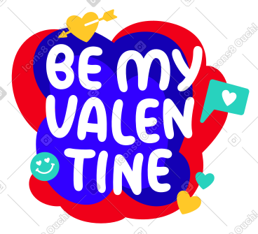 Be my Valentine lettering PNG, SVG