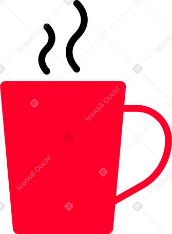 Tazza rossa con vapore PNG, SVG