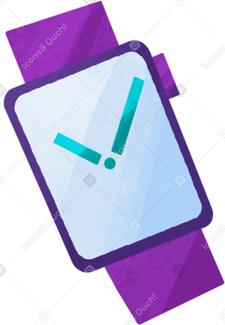 purple wristwatch PNG, SVG