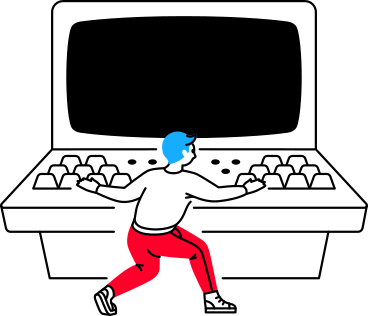 the man at the computer PNG, SVG