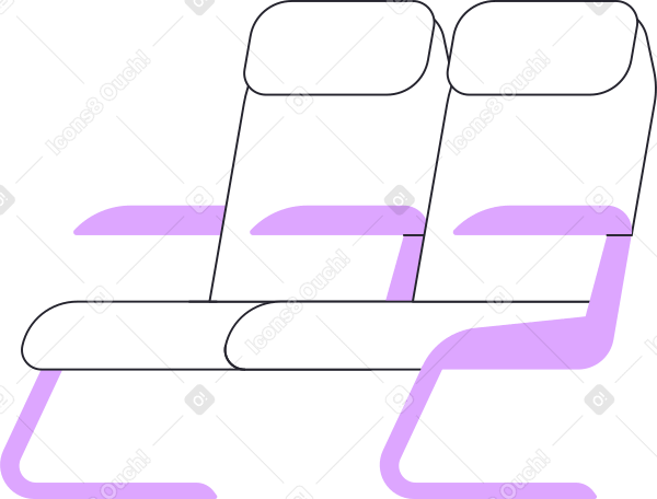 airplane aisle seat Illustration in PNG, SVG