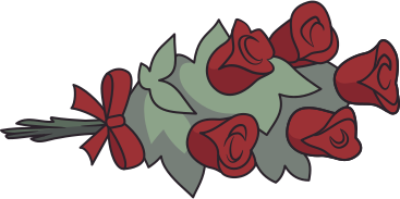 five red roses bouquet PNG, SVG