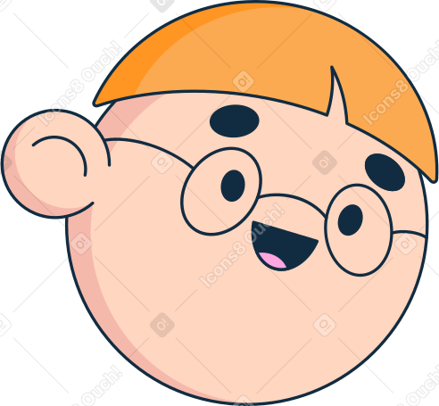 man's head with glasses PNG, SVG