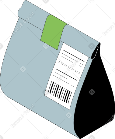 paper bag for food with a receipt Illustration in PNG, SVG