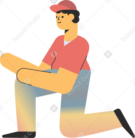 Преклонивший колени человек в PNG, SVG