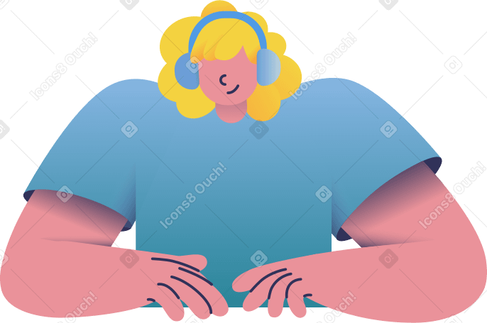 girl in headphones Illustration in PNG, SVG