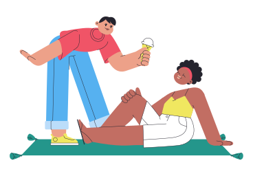 Man and woman sharing ice cream on a picnic PNG, SVG