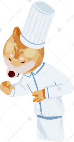 chef in a cap and apron Illustration in PNG, SVG