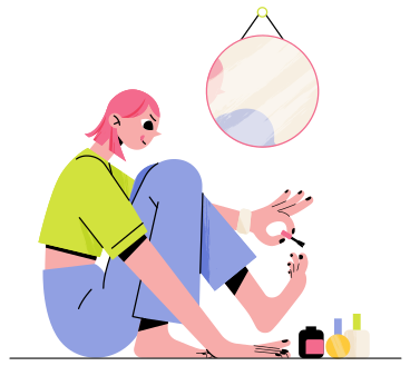 Girl does a pedicure PNG, SVG