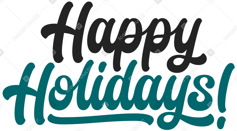 lettering happy holidays Illustration in PNG, SVG