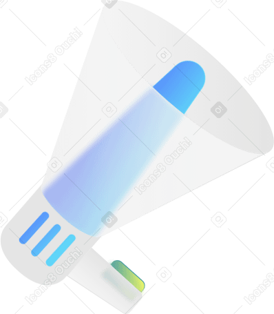 메가폰 반투명 유리모형 PNG, SVG