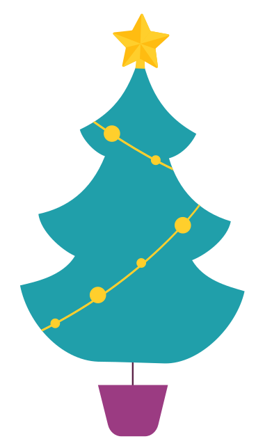 Christmas tree animated illustration in GIF, Lottie (JSON), AE