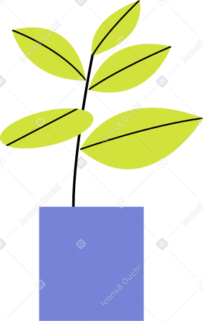 Illustrazione animata Pianta verde in un vaso in GIF, Lottie (JSON), AE