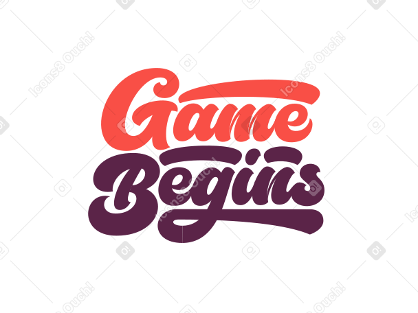 Lettering game begins Illustration in PNG, SVG