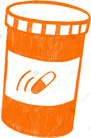 orange jar of pills Illustration in PNG, SVG