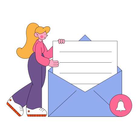 Иллюстрация Девушка с письмом в PNG и SVG