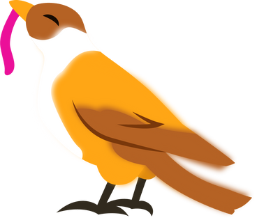 Bird with a worm в PNG, SVG