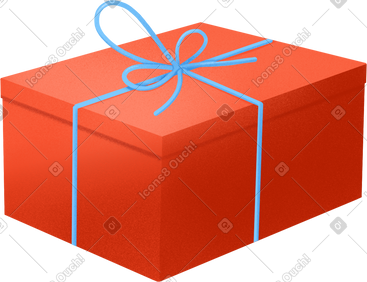 Red box with a blue bow PNG, SVG