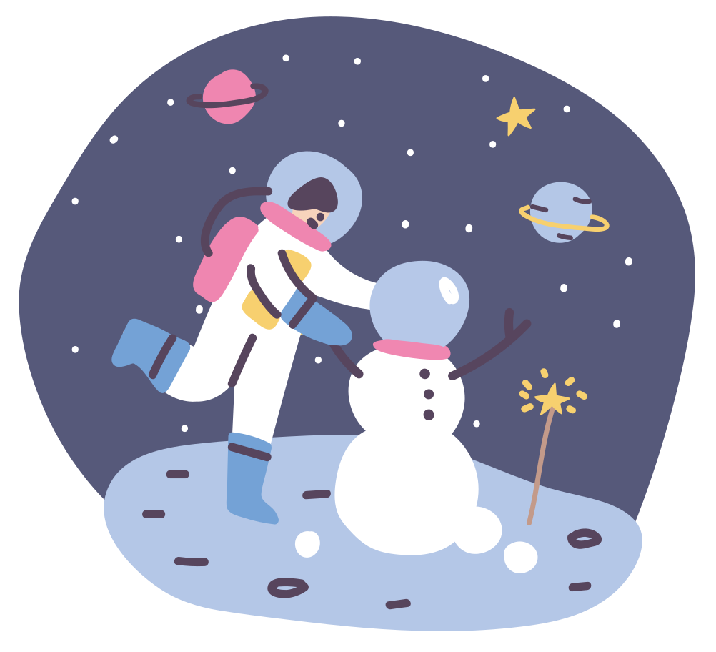 Space snowman Illustration in PNG, SVG