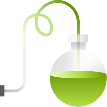 Chemischer kolben mit grüner flüssigkeit PNG, SVG