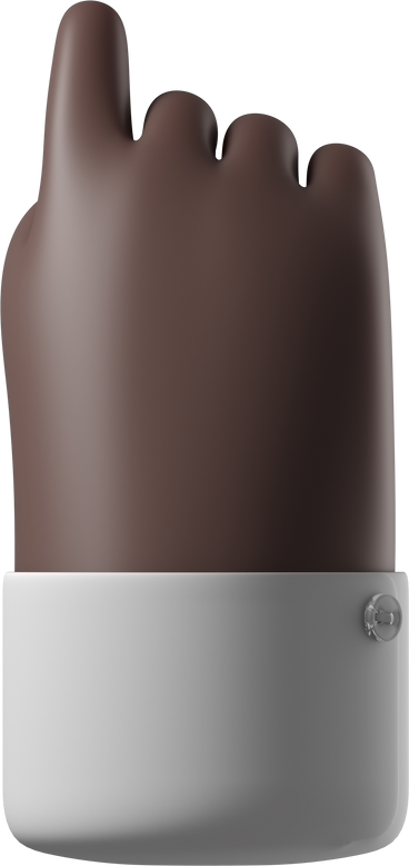 back view of black skin hand pointing up PNG, SVG