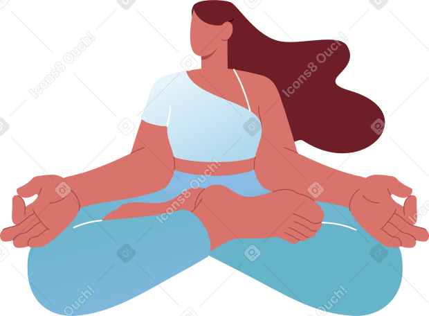 mujer meditando PNG, SVG
