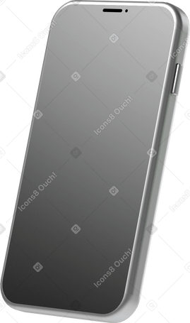 3D black phone screen PNG, SVG