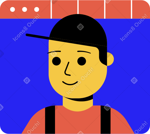 browser with man Illustration in PNG, SVG