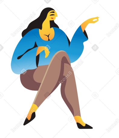 Elegant woman sitting Illustration in PNG, SVG