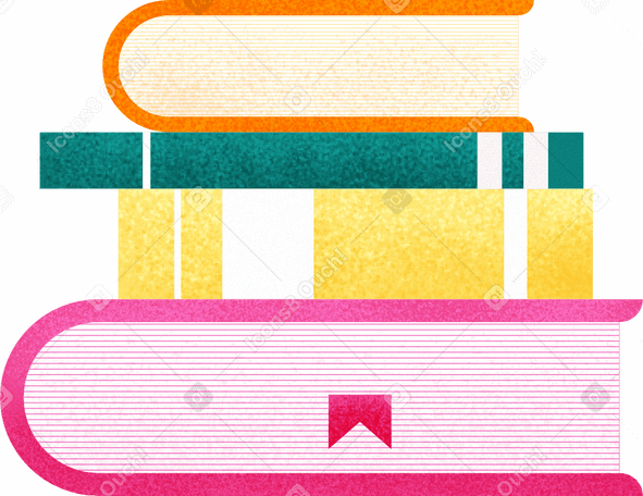 stack of multicolored  books Illustration in PNG, SVG