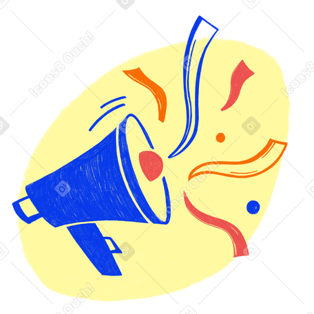 Mégaphone et confettis PNG, SVG